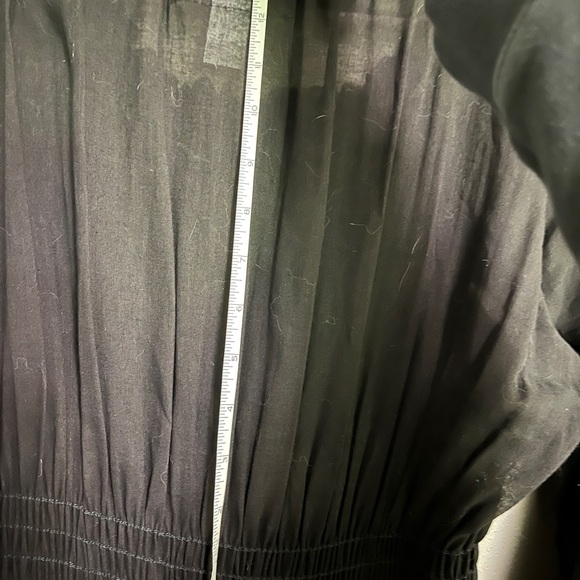 Elaborately detailed pirate/gothic flowing sleeve black peasant dress. - Picture 7 of 11